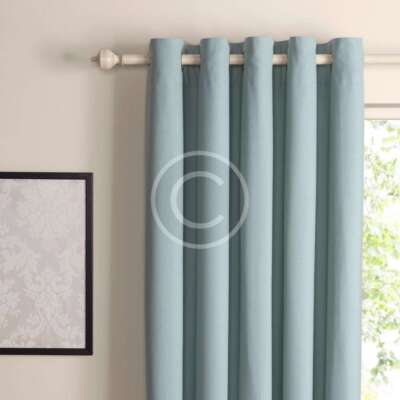 Zen Duck Egg Plain Eyelet Curtains