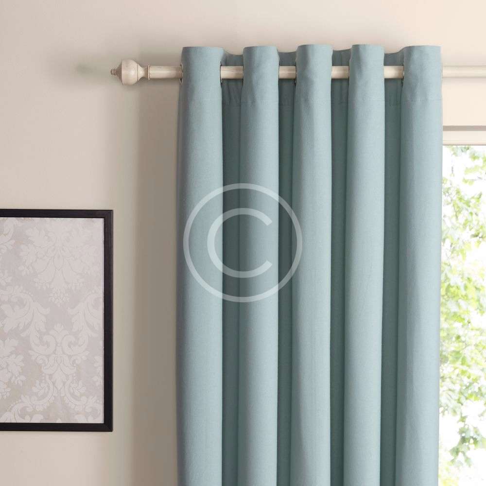 Zen Duck Egg Plain Eyelet Curtains